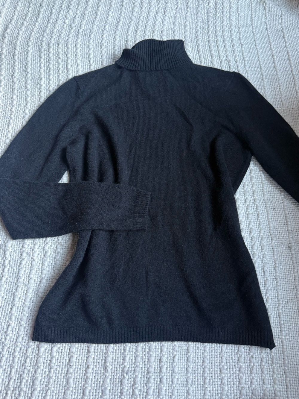 Classic Black Cashmere Turtleneck Sweater